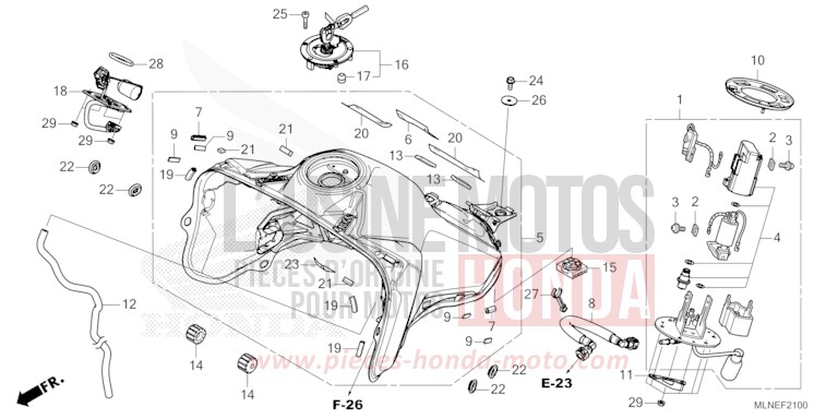 RESERVOIR A CARBURANT/POMPE A CARBURANT (1) de Africa Twin MAT BALLISTIC BLACK METALLIC (NHA86) 2025